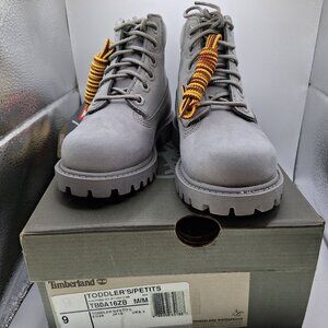 TIMBERLAND BOOTS TODDLER TB0A16ZB 065 M Grey Gray 6" Premium Size 9  NIB